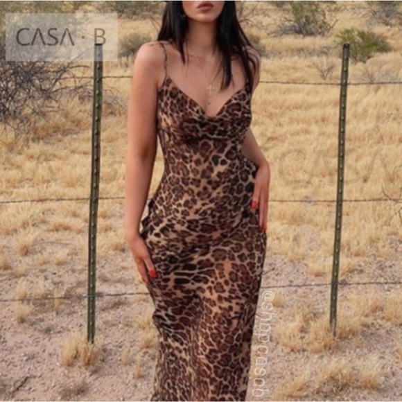 CVSA B Leopard Print Maxi Dress size S - Picture 3 of 7